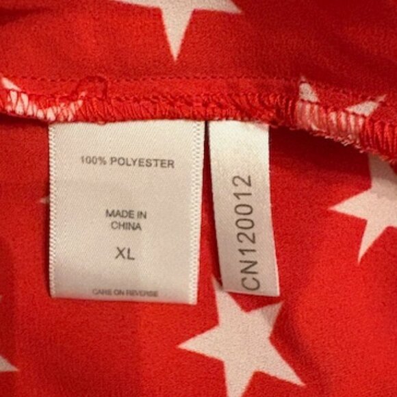 ⭐️ New York & Company Red Star Blouse – Size XL – Like New ⭐️ - Picture 3 of 5